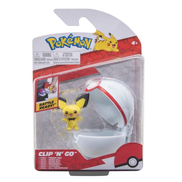 Figura Jazwares Pokémon Clip 'n' Go Pokeball - Pichu & Premier Ball (24673)