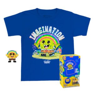 Box Funko Pop Pocket Spongebob Squarepants - Spongebob W/rainbow + Camiseta Tee Bundle *m* (kid)