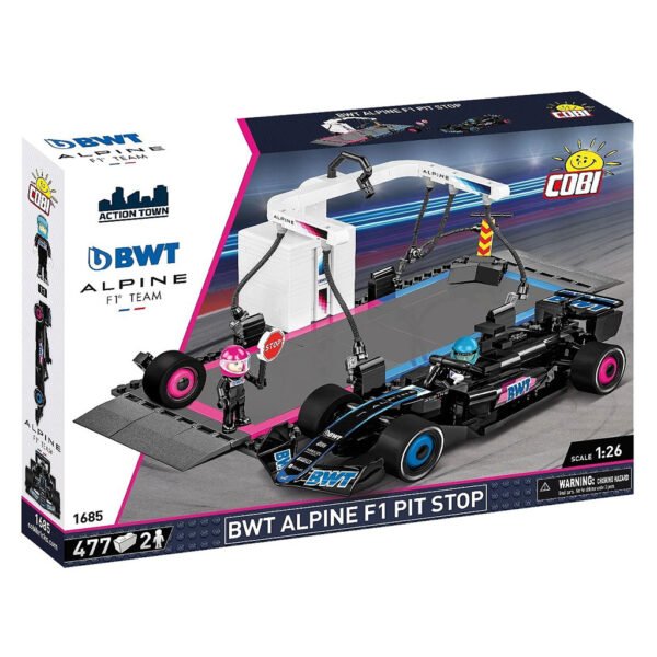 Juguete de Armar Cobi Blocks Action Town - Bwt Alpine F1 Team Pitstop 477 Piezas - Escala 1/26
