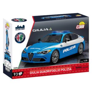 Juguete de Armar Cobi Blocks - Alfa Romeo Giulia Quadrifoglio Polizia 90 Piezas - Escala 1/35 (24605)