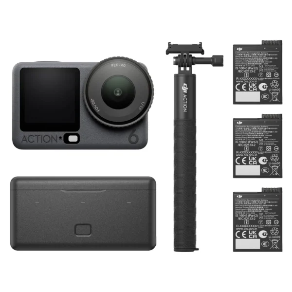 Cámara de Acción DJI Osmo Action 6 Adventure Combo 38MP WiFi 50GB-NEGRO