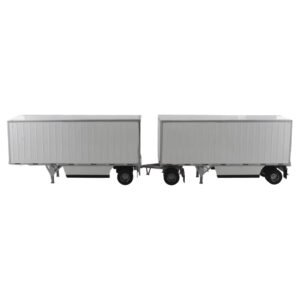 Carreta Diecast- Masters - Wabash National 28' Pup Trailers Blanco - Escala 1/50 (91036)