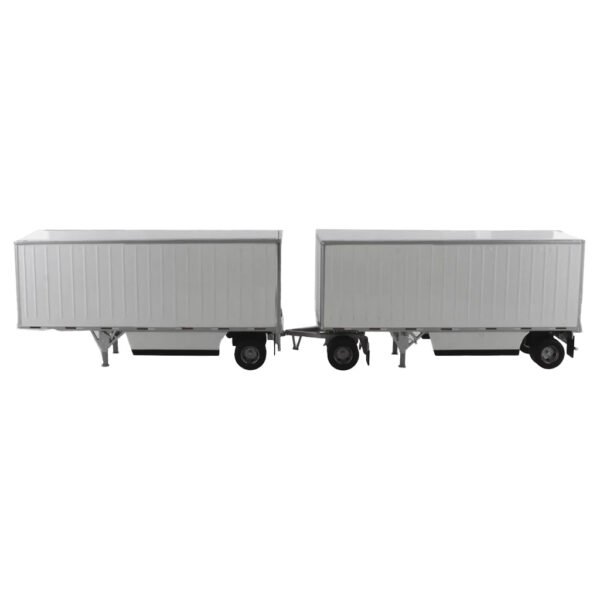 Carreta Diecast- Masters - Wabash National 28' Pup Trailers Blanco - Escala 1/50 (91036)