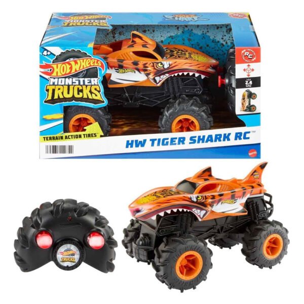 Carrito Control Remoto Hot Wheels Monster Trucks - Hw Tiger Shark Rc (hnv03)