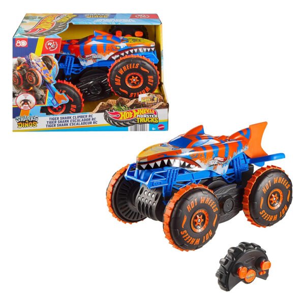 Carrito Control Remoto Hot Wheels Monster Trucks - Tiger Shark Climber (jfr39)