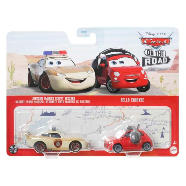 Carrito Mattel Disney Pixar Cars: 2-PACK-LIGHTNING Macqueen Deputy & Bella Cadavre (hlh70)