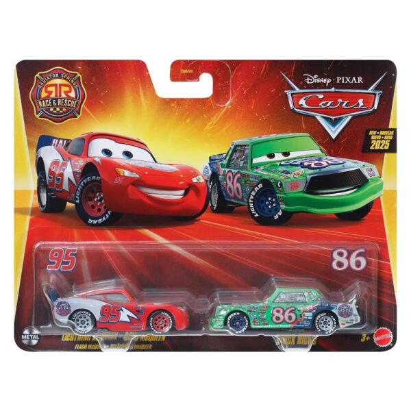 Carrito Mattel Disney Pixar Cars 2-PACK-LIGHTNING Mcqueen & Chick Hicks (jdh47)