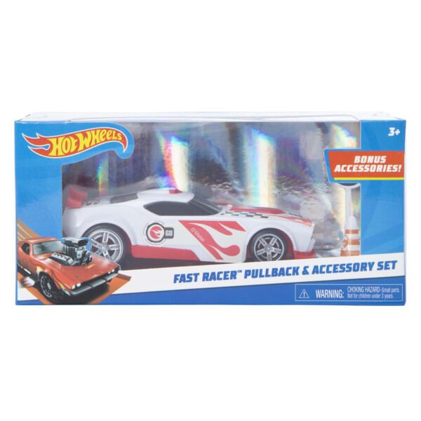 Carro Hot Wheels Fast Racer Pullback - Blanco (1746)