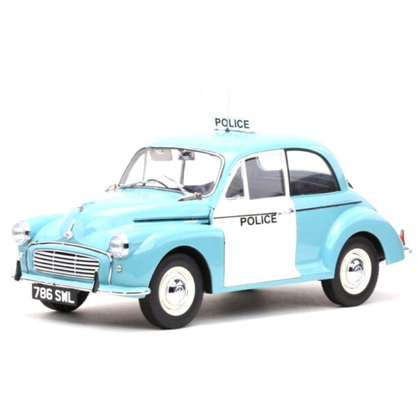 Auto Sun Star Morris Minor Uk Police Escala 1/12-AZUL