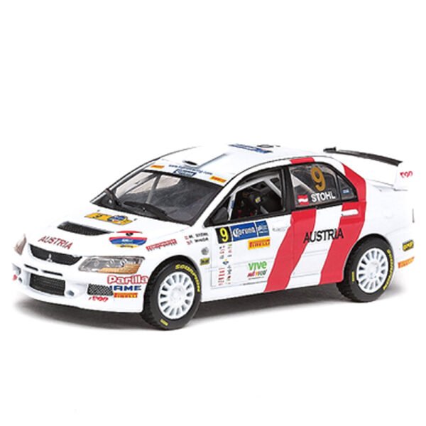 Auto Vitesse Mitsubishi L.evo #9 M.stohl 2009 Escala 1/43-BLANCO