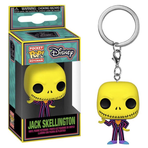 Llavero Funko Pocket Pop Keychain Disney The Nightmare Before Christmas Blacklight - Jack Skellington