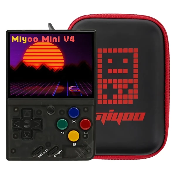 Consola Portátil Miyoo Mini V4 64GB Pantalla 3.0" 5000 Juegos + Funda - Negro
