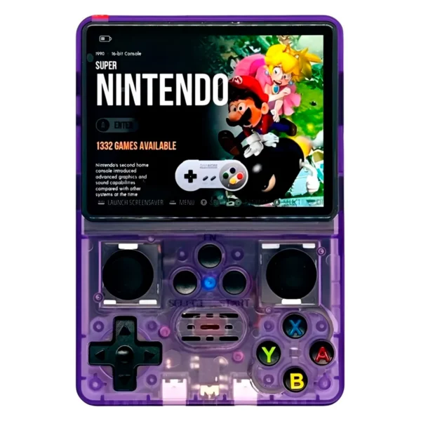 Consola Portátil R35S 128GB Pantalla 3.5"-Púrpura Transparente