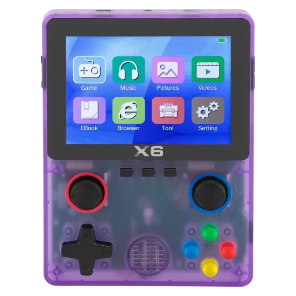 Consola Portátil X6 32GB Pantalla 3.5"-Púrpura Transparente