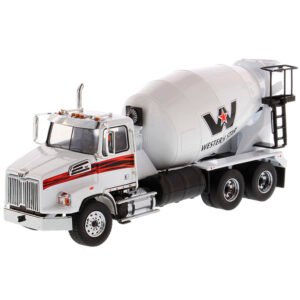 Camión Diecast Masters - Western Star 4700 Sf Concrete Mixer White - Escala 1/50 (71035)