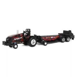 Ertl Case Ih "red Rumbler" Puller Tractor Com Sled! - Escala 1/64 (37941b)