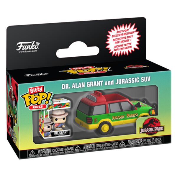 Funko Bitty Pop Rides Jurassic Park - Dr. Alan Grant And Jurassic Suv (90113)