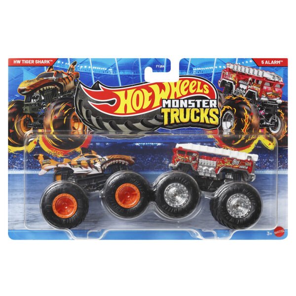 Hot Wheels Monster Trucks - Hw Tiger Shark & 5 Alarm 2-PACK (jcc76)