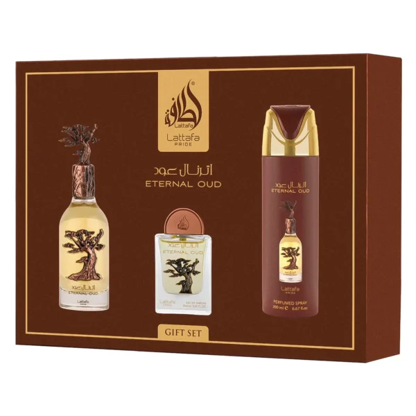 Kit Lattafa Pride Eternal Oud Gift Set Eau de Parfum UNISEX-3 Unidades