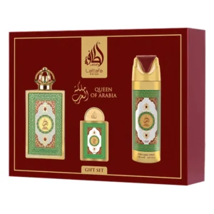 Kit Lattafa Queen of Arabia Gift Set Eau de Parfum FEMENINO-3 Unidades
