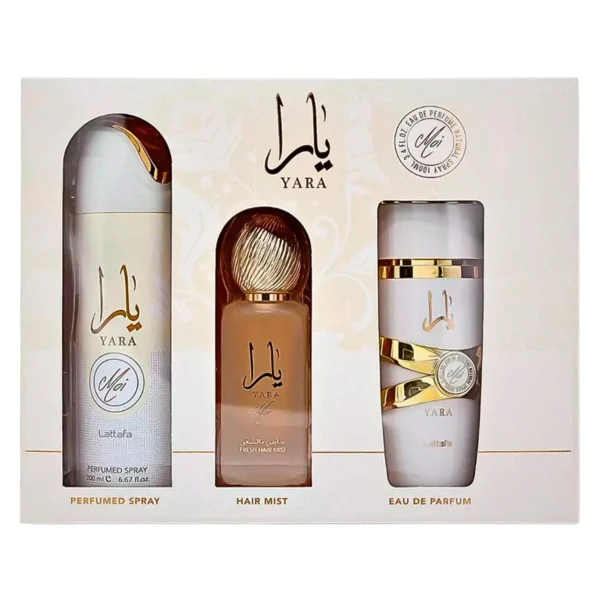 Kit Lattafa Yara Moi Femenino Perfume + Desodorante+ Air Mist