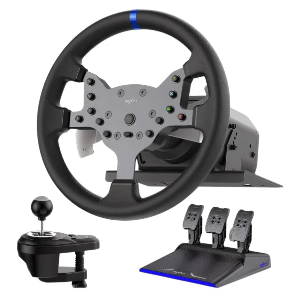 Kit Simulador PXN V99 para PC / PS4 / Xbox One / Xbox Series - Negro (Volante + Pedales + Cambio)