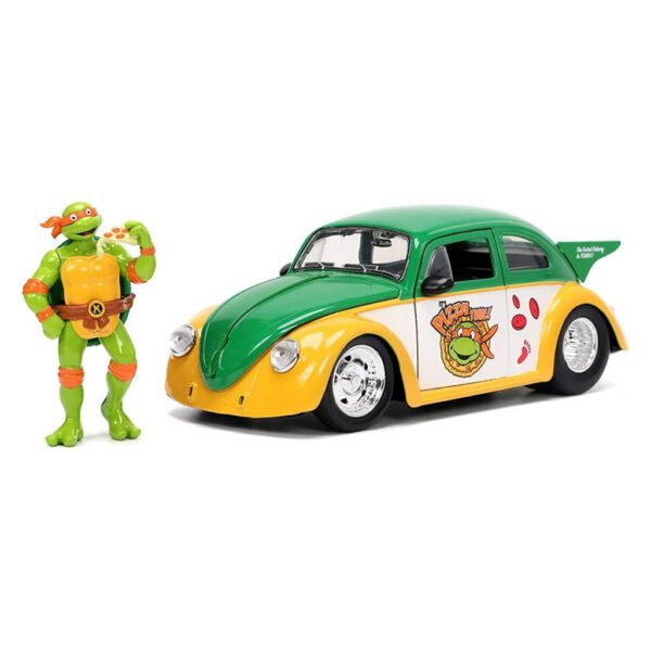 Miniatura de Auto Jada Car: Teenage Mutant Ninja Turtles - Michelangelo & 1959 Volkswagen Drag Beetle - Escala 1/24 (33741)