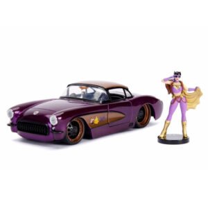 Miniatura de Auto Jada Dc Comics Bombshells - Batgirl & 1957 Chevy Corvette - Escala 1/24 (30457)