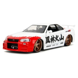 Miniatura de Auto Jada Street Fighetr - Ryu 2002 Nissan Skyline Gt-r R34-ESCALA 1/24 (35114)
