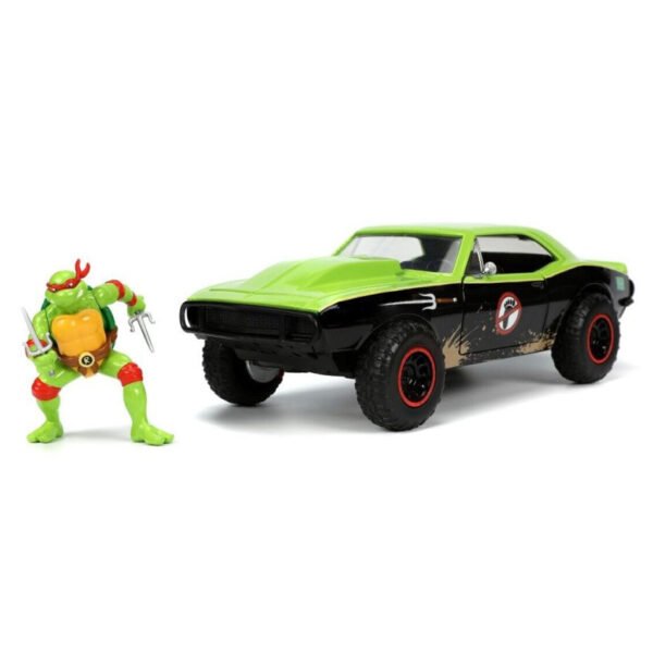 Miniatura de Auto Jada Teenage Mutant Ninja TURTLES-1967 Chevy Camaro & Raphael - Escala 1/24 (33386)