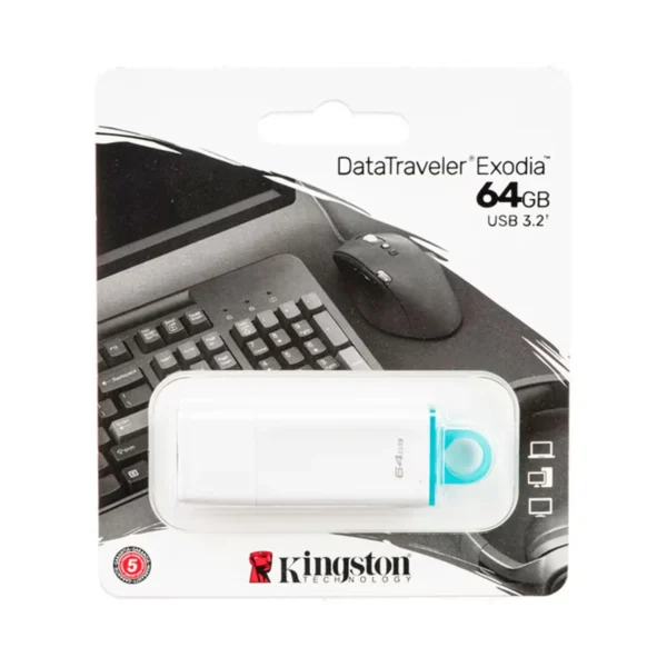 Pendrive Kingston Exodia 64GB USB 3.0-BLANCO KC-U2G64-5R