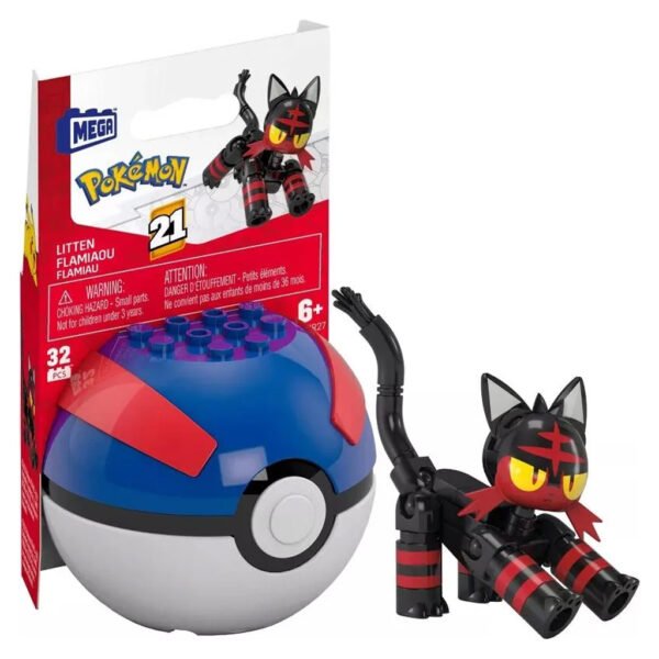 Pokebola Pokémon Mega Construx Mattel - Litten (8967)