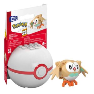Pokebola Pokémon Mega Construx Mattel - Rowlet (8905)