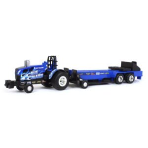 Tractor Ertl New Holland 1/64 Blue Blazes & Midnight Blue Pulling Set - Tractor de Arrancada Com Trenó 1/64 (37940b)