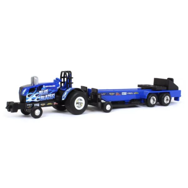 Tractor Ertl New Holland 1/64 Blue Blazes & Midnight Blue Pulling Set - Tractor de Arrancada Com Trenó 1/64 (37940b)