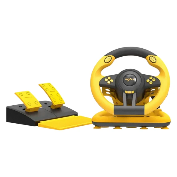 Volante y Pedales PXN V3 Pro para PC / PS3 / PS4 / Xbox One / Xbox Series / Switch - Amarillo y Negro