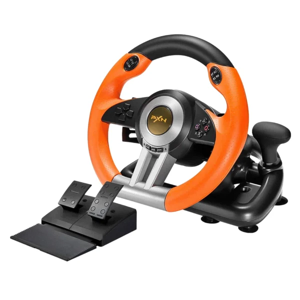 Volante y Pedales PXN V3 Pro para PC / PS3 / PS4 / Xbox One / Xbox Series / Switch - Naranja y Negro