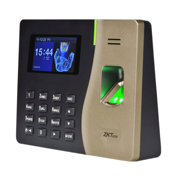 Lector Biométrico de Tiempo E Asistencia Zkteco K20-NEGRO Dorado