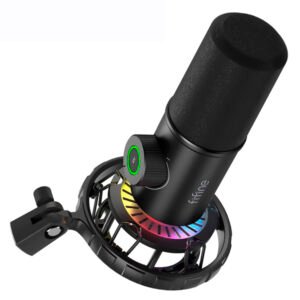 Micrófono Fifine K658 Dynamic Podcast RGB-Negro