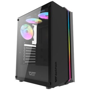 Gabinete Gamer Darkflash DK151 ATX 3 Cooler RGB Negro