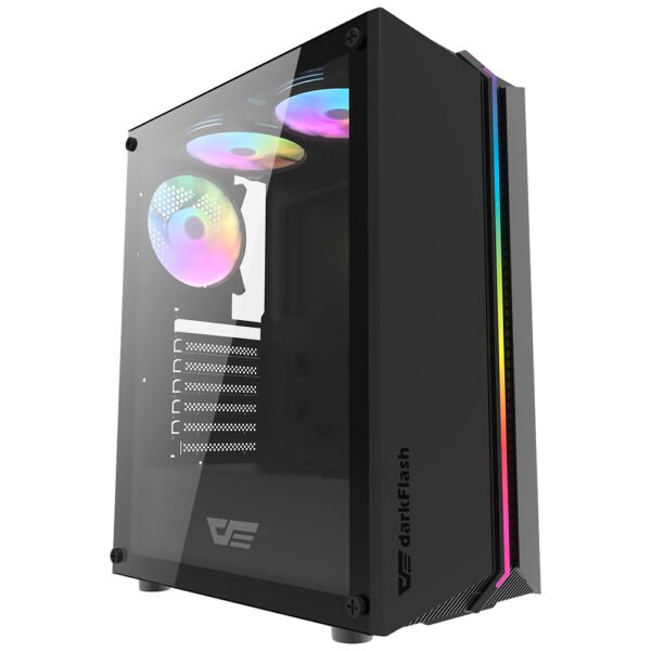 Gabinete Gamer Darkflash DK151 ATX 3 Cooler RGB Negro