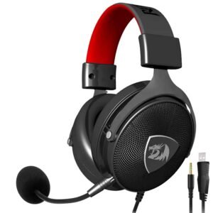 Auricular Gamer Redragon H520 Icon Con Cable Negro Rojo