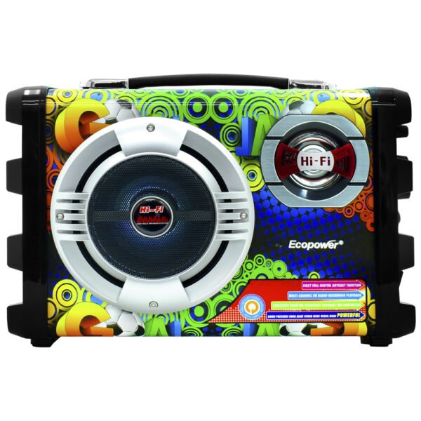 Parlante Ecopower EP-2220 Bluetooth USB FM SD-Verde Negro
