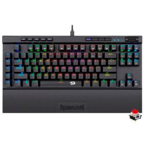 Teclado Gamer Mecánico REDRAGON K587RGB-Pro Magic-Wand Pro Wireless RGB Red Inglés-Negro