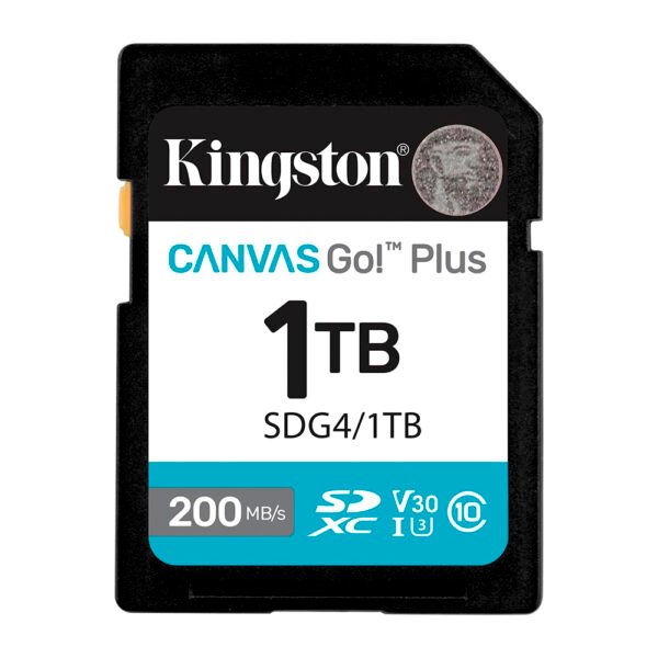 Tarjeta de Memoria SD Kingston Canvas Go Plus C10 U3 V30 A2 1TB-SDG4 1TB