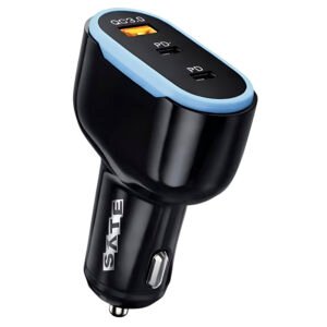 Cargador de Batería Vehicular Satellite A-CC2014 30W USB 2 USB-C-Negro