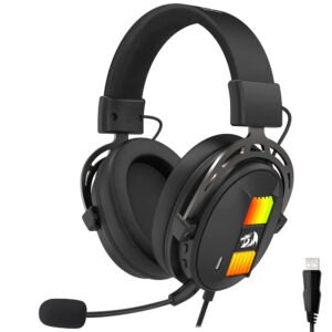 Auricular Con Micrófono Gamer Redragon H375-Rgb Sparda Con Cable Negro