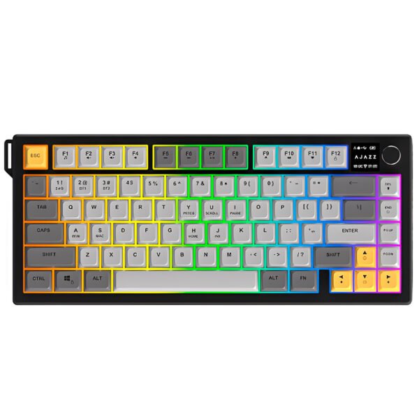 Teclado Gamer Ajazz AF82 Nacodexx Wireless RGB Inglés-Negro Gris (987823)