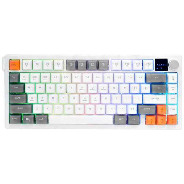 Teclado Gamer Ajazz AF82 Nacodexx Wireless RGB Inglés-Gris Blanco (987830)