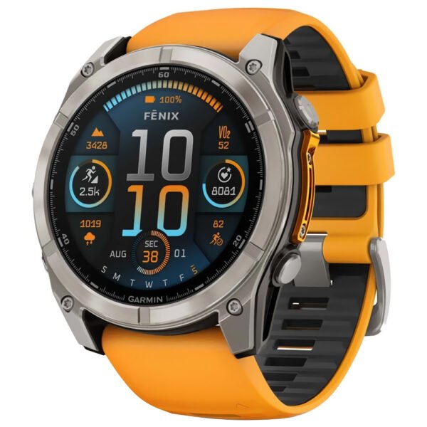 Reloj Inteligente Garmin Fenix 8 Sapphire AMOLED - Spark Naranja (010-02905-10)